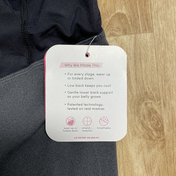 ISABEL MATERNITY ANKLE LEGGINGS OVER BELLY HEATHER GRAY SIZE XXL STRETCH NWT - Picture 7 of 8